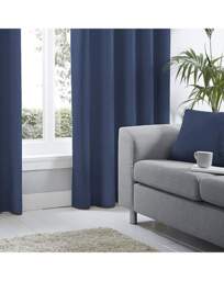 Sorbonne Eyelet Curtains Navy - Fusion - Size: 168 x 183cm - thumbnail 5