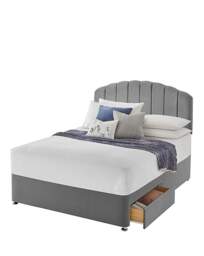 Silentnight Fabric 2 Drawer Divan Base Grey - Silentnight - Size: DOUBLE - thumbnail 4