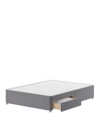 Silentnight Fabric 2 Drawer Divan Base Grey - Silentnight - Size: DOUBLE - thumbnail 2