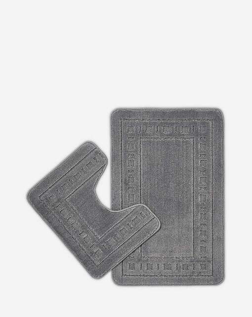 Armoni Bath and Pedestal Mat Set Grey - Catherine Lansfield - Size: ONE SIZE - image 1