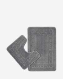 Armoni Bath and Pedestal Mat Set Grey - Catherine Lansfield - Size: ONE SIZE - thumbnail 1