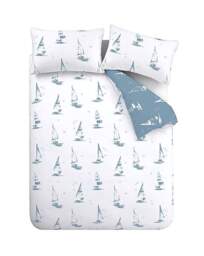 Catherine Lansfield Salcombe Duvet Set Soft Blue - Catherine Lansfield - Size: DOUBLE - thumbnail 5