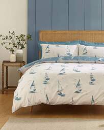 Catherine Lansfield Salcombe Duvet Set Soft Blue - Catherine Lansfield - Size: DOUBLE - thumbnail 1