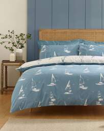 Catherine Lansfield Salcombe Duvet Set Soft Blue - Catherine Lansfield - Size: DOUBLE - thumbnail 2
