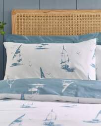 Catherine Lansfield Salcombe Duvet Set Soft Blue - Catherine Lansfield - Size: DOUBLE - thumbnail 3