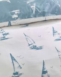 Catherine Lansfield Salcombe Duvet Set Soft Blue - Catherine Lansfield - Size: DOUBLE - thumbnail 4