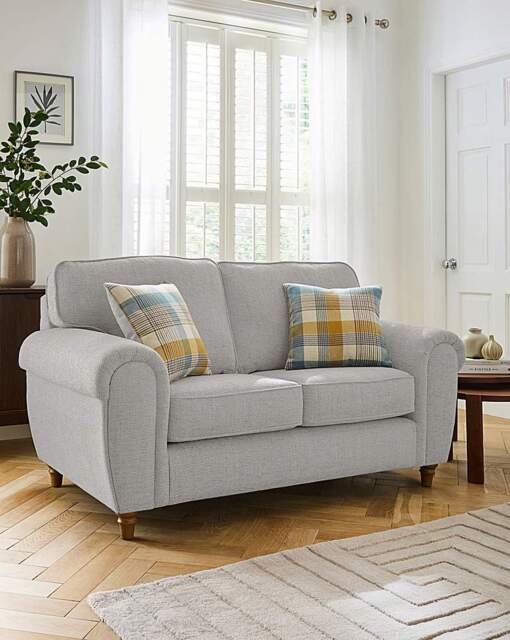 Edgar Fabric 2 Seater Sofa Silver - image 1