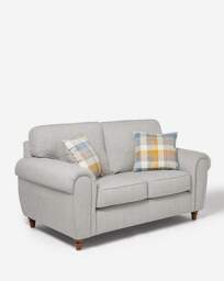 Edgar Fabric 2 Seater Sofa Silver - thumbnail 2