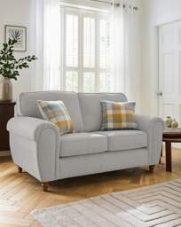 Edgar Fabric 2 Seater Sofa Silver