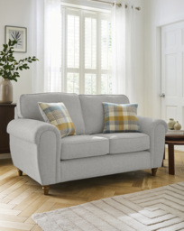 Edgar Fabric 2 Seater Sofa Silver - thumbnail 1