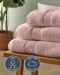 Silentnight Luxury Waffle Cotton Towel Pink - Silentnight - Size: 6 Piece Bale - thumbnail 5