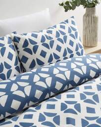 Gray & Osbourn Arran Tile Duvet Set White/Blue - Gray & Osbourn - Size: KING - thumbnail 3