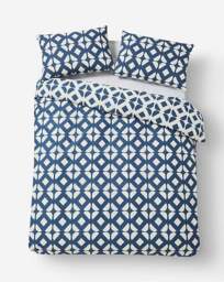 Gray & Osbourn Arran Tile Duvet Set White/Blue - Gray & Osbourn - Size: KING - thumbnail 5