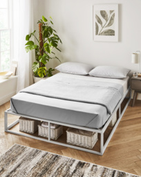 Manhattan Metal Platform Bed Frame White - JD Williams - Size: SML DBLE - thumbnail 1