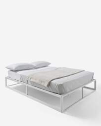 Manhattan Metal Platform Bed Frame White - JD Williams - Size: SML DBLE - thumbnail 4