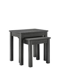 Kingston Nest of Tables Grey/Oak Effect - At Home Collection - thumbnail 2