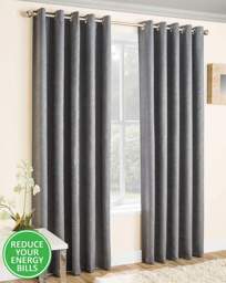 Vogue Light Filtering Eyelet Curtain Grey - Enhanced Living - Size: 167 x 137cm - thumbnail 4