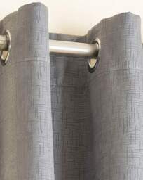 Vogue Light Filtering Eyelet Curtain Grey - Enhanced Living - Size: 167 x 137cm - thumbnail 3