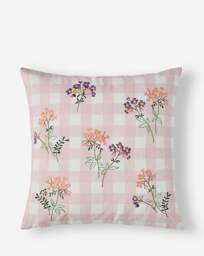 Willow Embroidered Checked Cushion Blush - JD Williams - Size: 45X45 - thumbnail 2