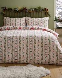 CL Xmas Nutcracker Bows Duvet Set Natural - Catherine Lansfield - Size: S KING - thumbnail 5