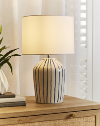 Blythe Striped Ceramic Table Lamp Blue - Searchlight