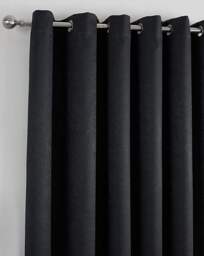 Strata Eyelet Curtains Black - Fusion - Size: 168 x 183cm - thumbnail 3