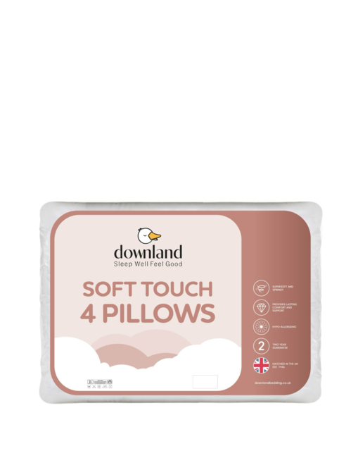 Downland Soft Touch Pack of 4 Pillows White - Downland - Size: PACK 4 - image 1