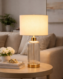 Ribbed Glass Table Lamp Clear - Searchlight - thumbnail 1