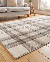Catherine Lansfield Kelso Check Rug Natural - Catherine Lansfield - Size: 80X150 - thumbnail 2