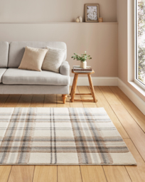 Catherine Lansfield Kelso Check Rug Natural - Catherine Lansfield - Size: 80X150