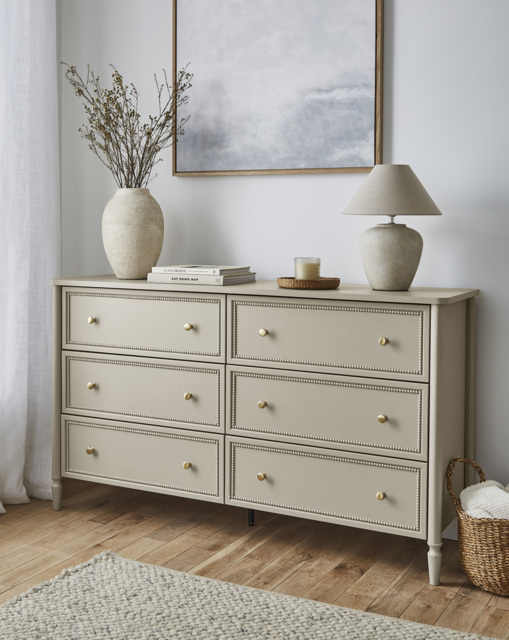 Darcy Bobbin Trim Large Chest of Drawers Natural - image 1