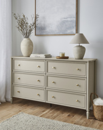 Darcy Bobbin Trim Large Chest of Drawers Natural