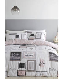 CL Sleep Dreams Blush Duvet Set White - Catherine Lansfield - Size: KING