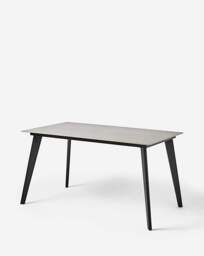 Hale Table with 6 Emilie Velvet Chairs Black/Charcoal - thumbnail 3