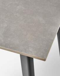 Hale Table with 6 Emilie Velvet Chairs Black/Charcoal - thumbnail 1
