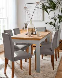 Julipa Ashford Table 6 Seater Set Grey/Grey - Julipa - thumbnail 3