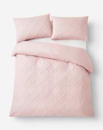 Pinsonic Check Duvet Cover Set Blush - Joanna Hope - Size: SINGLE - thumbnail 4