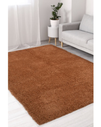 Snug Plain Shaggy Cosy Rug Terracotta - Homemaker - Size: 120X170