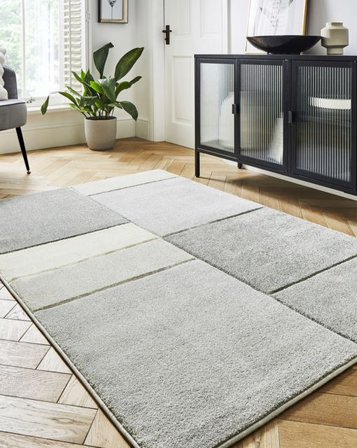 Sara Blocks Carved Rug Grey - Homemaker - Size: 160X230 - image 1