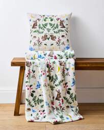 Woodland Animals Embroidered Cushion Cream - JD Williams - Size: 43X43 - thumbnail 5