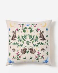 Woodland Animals Embroidered Cushion Cream - JD Williams - Size: 43X43 - thumbnail 3