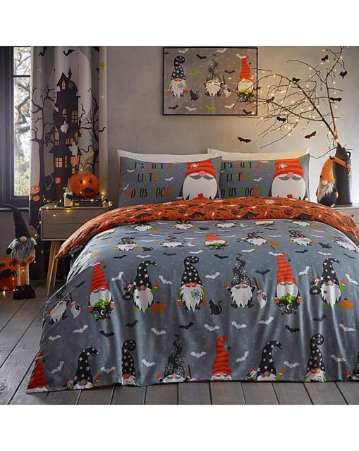 Kids Scary Gonks Halloween Duvet Grey Grey - Bedlam - Size: SINGLE - image 1