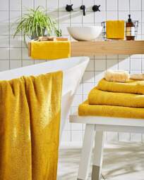 Supersoft Snuggle 450gsm Towel Mustard Mustard - At Home Collection - Size: Pair Face Cloths - thumbnail 2