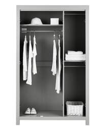 Dakota 3 Door Mirrored Wardrobe Cool Grey - At Home Collection - thumbnail 2