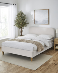 Emery Fabric Bed Frame Natural - JD Williams - Size: SINGLE - thumbnail 1