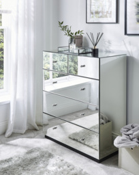 Broadway Mirrored Small Chest of Drawers Silver - JD Williams