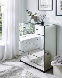 Broadway Mirrored Small Chest of Drawers Silver - JD Williams