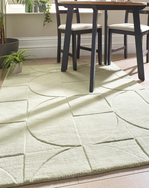 Penny Carved Circles Woollen Rug Eucalyptus - Origins - Size: 160X230 - image 1
