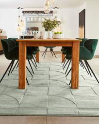 Penny Carved Circles Woollen Rug Eucalyptus - Origins - Size: 160X230 - thumbnail 5