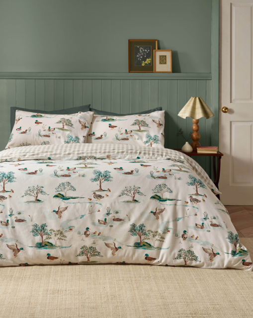 CL Brushed Mallards Duvet Cover Set Cream - Catherine Lansfield - Size: DOUBLE - image 1
